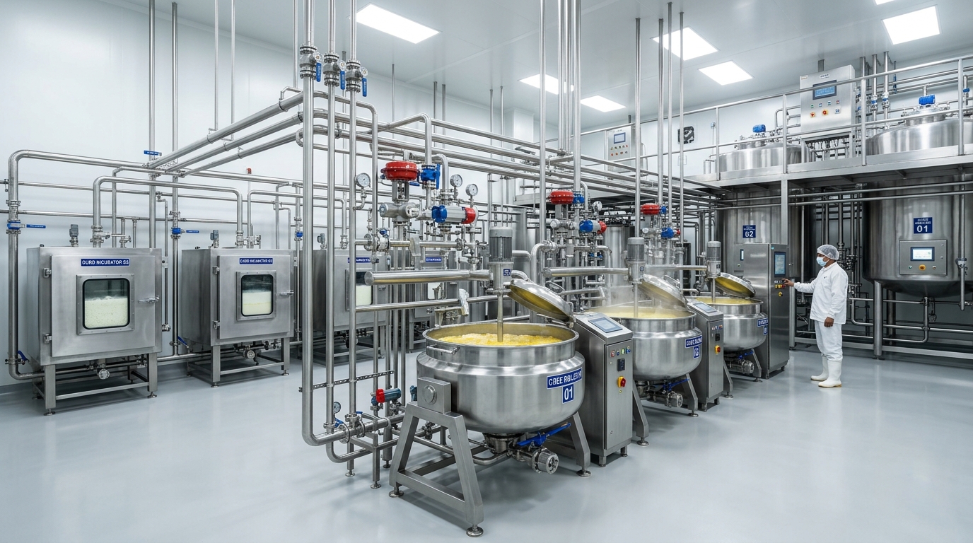 Stainless steel dairy fermentation tanks used in milk production plants - NK Dairy Equipments