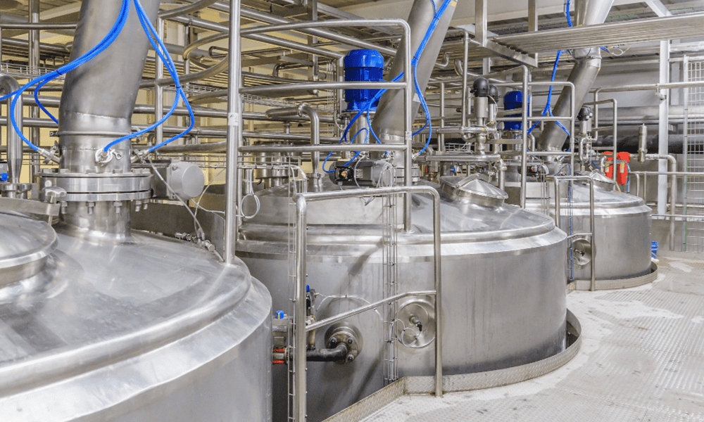 Stainless steel dairy fermentation tanks for efficient milk processing and dairy farm automation