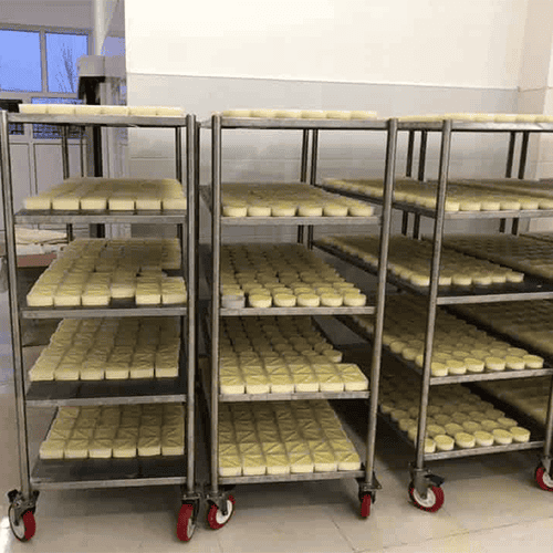 Stainless Steel Multi-Tier Mobile Dairy Product Storage Trolleys