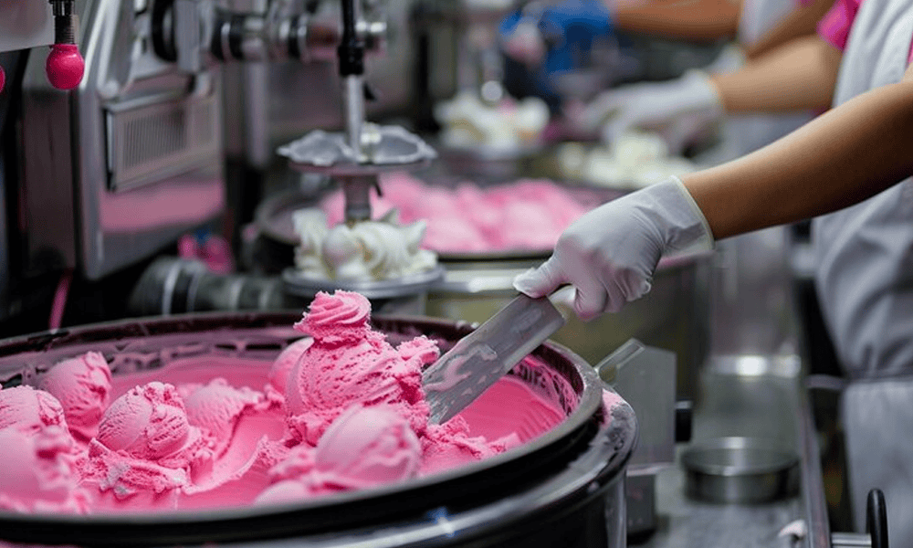 Creamery ice cream manufacturing process with dairy equipment at NK Dairy Equipments