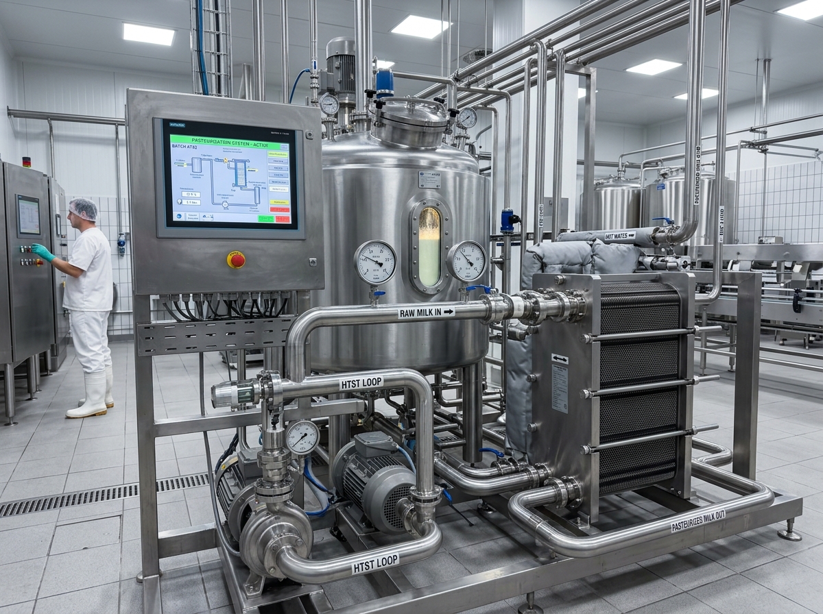 Industrial Milk Pasteurizer Plant Machinery by NK Dairy Equipments